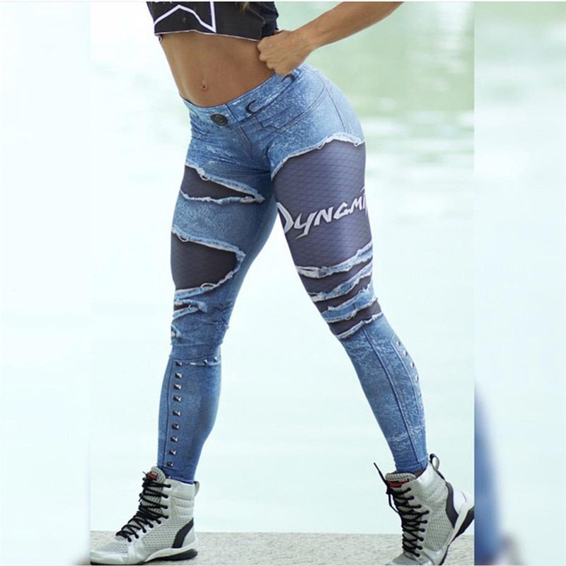 'Illusion' Denim Fashion Leggings