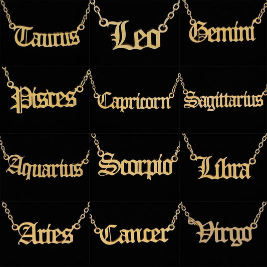 Plated Zodiac Title Necklace