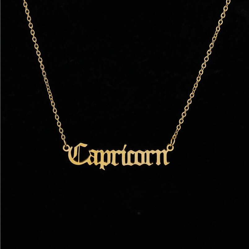 Plated Zodiac Title Necklace