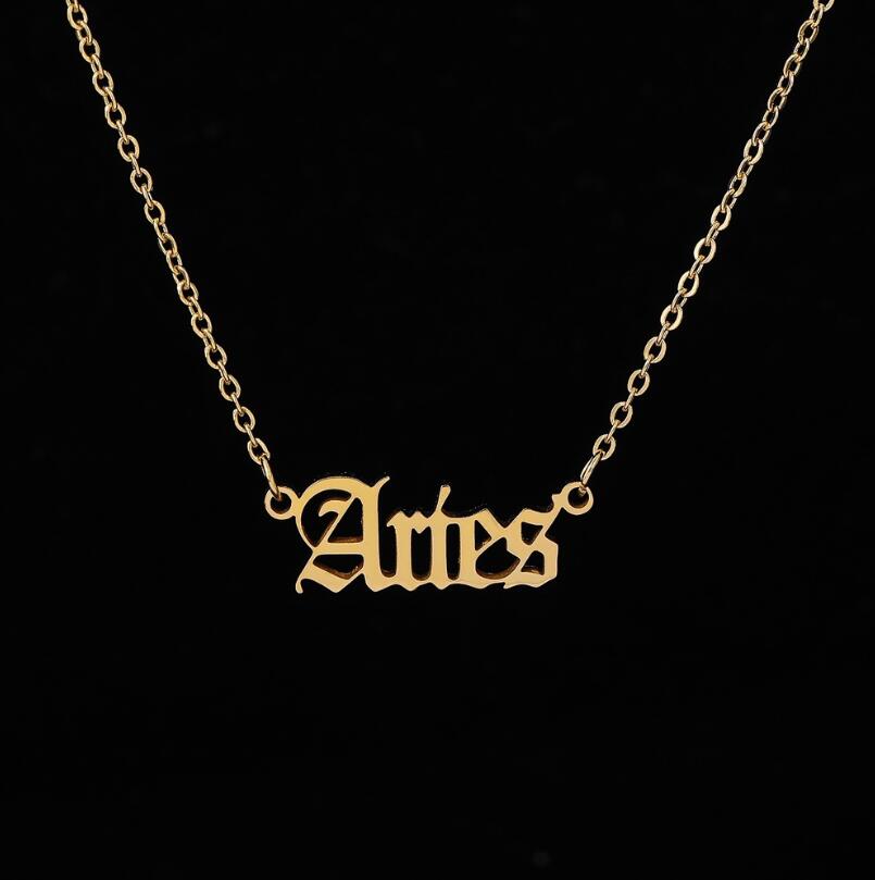 Plated Zodiac Title Necklace