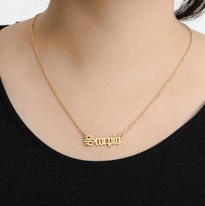 Plated Zodiac Title Necklace