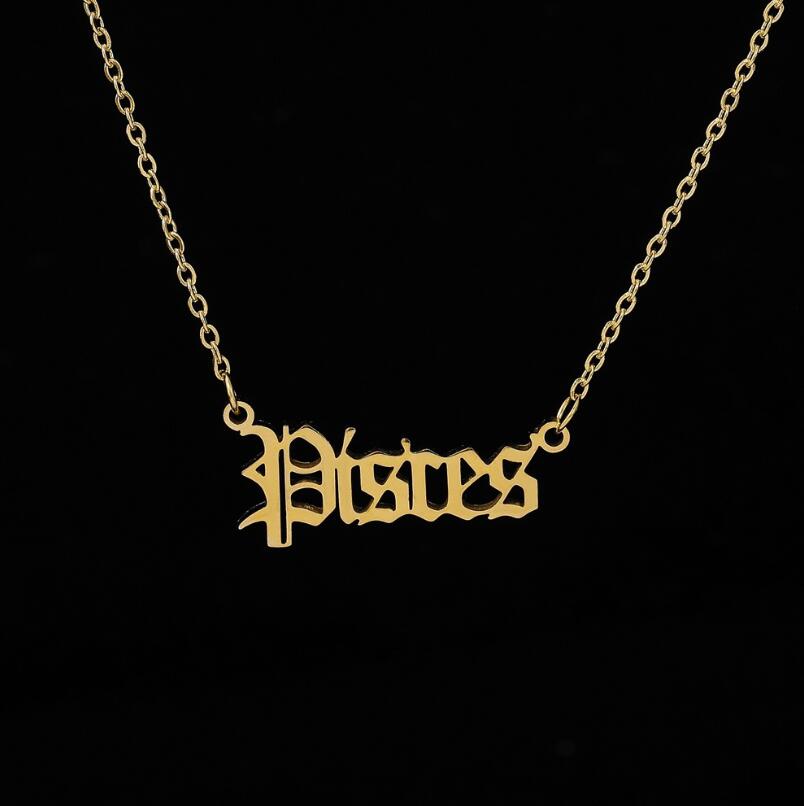 Plated Zodiac Title Necklace