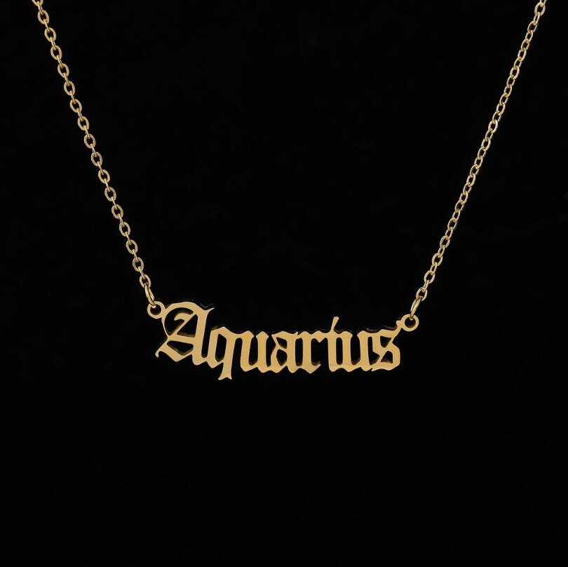 Plated Zodiac Title Necklace