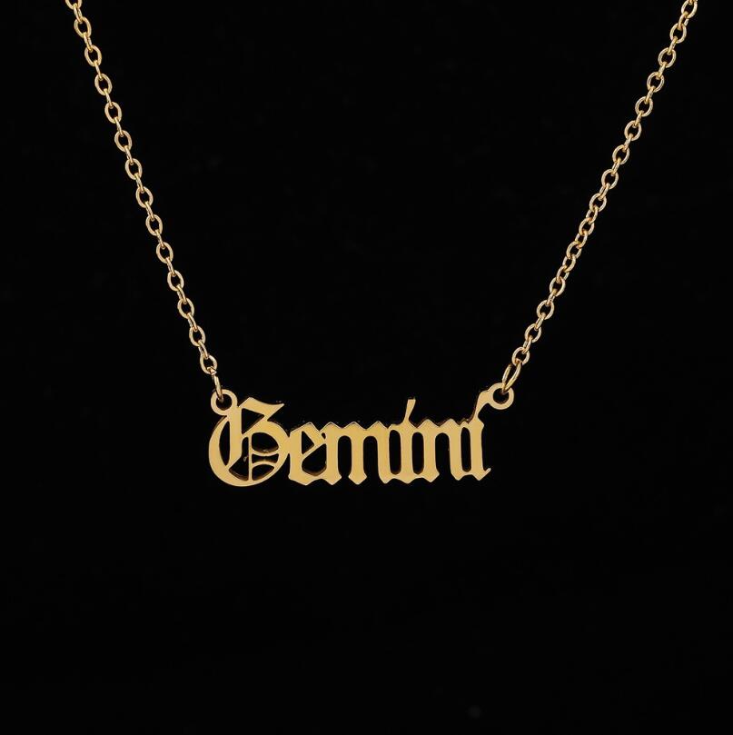Plated Zodiac Title Necklace