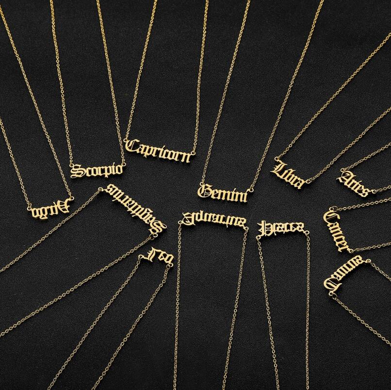 Plated Zodiac Title Necklace