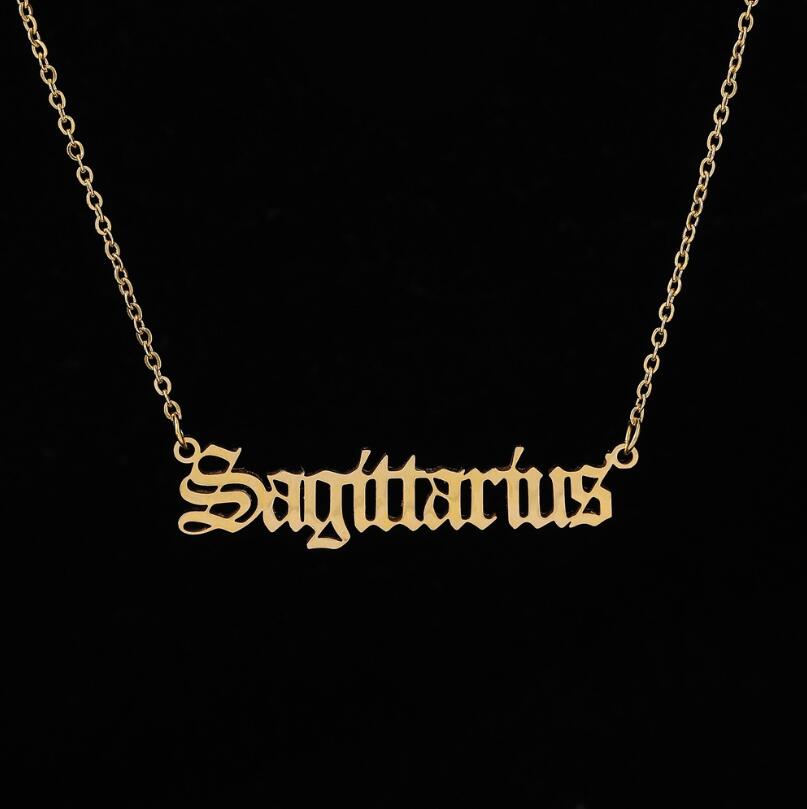Plated Zodiac Title Necklace